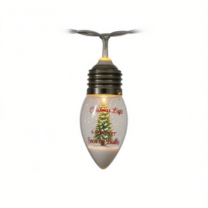 Vintage Christmas <b>String</b> <b>Light</b> 6.6Ft 10LED Snow Globe <b>Bulbs</b> With Tree Decor For Holiday Lighting - Product Image 1