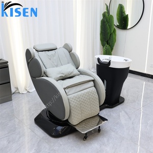 เก้าอี้สระผมไฟฟ้าแบบปรับเอนได้สำหรับร้านทำผม KISEN Wholesale Salon Furniture Barber พร้อมอ่างสระผมสำหรับช่างทำผม - Product Image 1