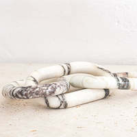 Stonekocc Luxe Calacatta Violet Naturel Beige Moderne Travertin Marbre Pierre Ovale 3 Chaîne Maillons Wabi-Sabi Design Décoration