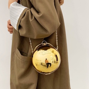 Fashionable Women's Ball-Shaped Acrylic Evening <b>Purses</b> Trendy Light Chain Handbags Open Unique for Parties Evening Events - Product Image 2
