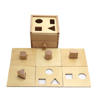 Caja de clasificación geométrica inspirada en Montessori, juguete educativo de madera para Coordinación mano-ojo de bebé, enseñanza de educación temprana