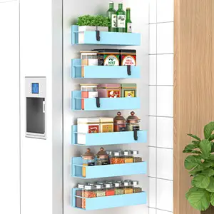Paquet de 6 étagères magnétiques mobiles solides organisateur de porte-épices magnétique pour réfrigérateur et machine à laver