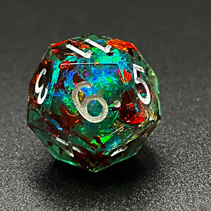 Bán Buôn Handmade Giáng Sinh Phong Cách Sharp Edged Dnd Nhựa Dice <span class=keywords><strong>Set</strong></span> Đa Diện Màu Xanh Cán Dice - Product Image 6