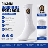 Chaussettes en coton personnalisées avec logo brodé, design sur mesure, chaussettes de mode pour hommes, chaussettes tube, vente en gros, OEM, en stock