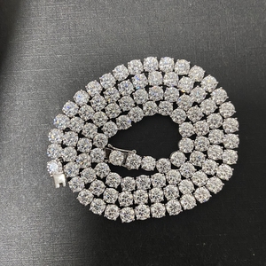 HQ宝石20英寸5毫米钻石925纯银嘻哈冰出Moissanite钻石网链项链 - Product Image 2