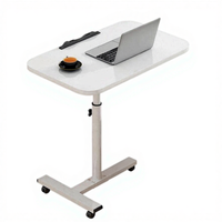 Table d'appoint multifonctionnelle moderne en bois et métal Phoenix, support pour ordinateur portable rotatif à 360°, table de lit/canapé, table d'allaitement, roulettes