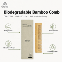 Kit de toilette OEM pour hôtel en bambou, biodégradable, avec emballage couleur personnalisé, kit dentaire pour invités, impression de savon