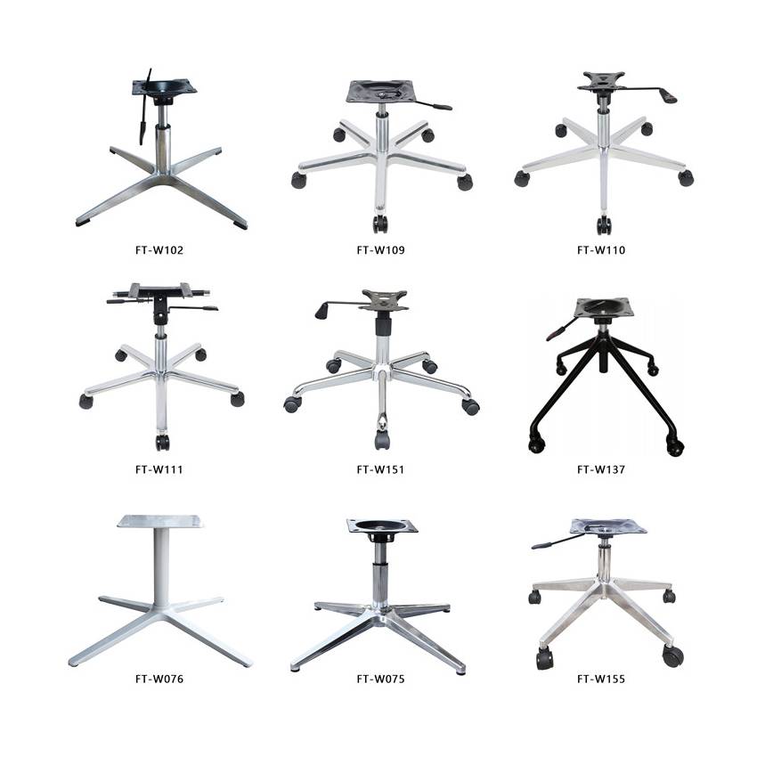 Patas de Base para silla de oficina, Base de aluminio hidráulica personalizada, OEM, venta al por mayor