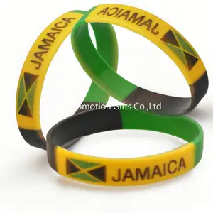 Bandera Jamaica pulsera de silicona para Jamaica Souvenirs Jewelry