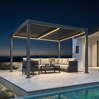Kits de système de toiture à persiennes étanches avec stores électriques, pergola bioclimatique en aluminium pour jardin, gazebo, pavillon