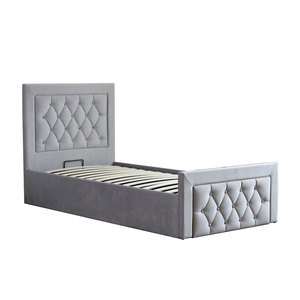 Современная европейская мебель для спальни, гидравлическая кровать одноразмерного размера, газовый подъемник, серый, мягкая оттоманка, каркас для хранения кровати - Product Image 1