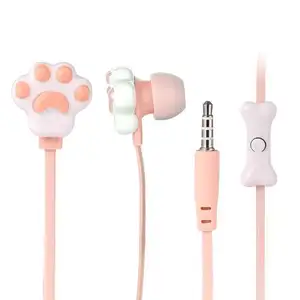 Cartoon student earphones in ear call earphones are suitable for general use with microphone karaoke earphones