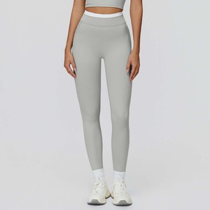 Pantaloni Yoga 2025 di Tendenza a Vita Alta con Contrasto di Colore, Aderenti e Lunghi per Sport, Corsa e Fitness Femminile - Product Image 4