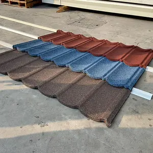 Low Price Roof Tiles Newest Coastal Design Stone Coated Metal Roof Tile Stone Coated Roofing Tiles