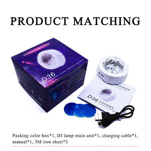 Rond 5v USB <span class=keywords><strong>Star</strong></span> Plafonnier USB Mini Party Light Commande Vocale Magnétique Rechargeable Voiture Dj Lumières Pour Voiture bar scène - Product Image 4