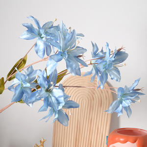 Simulación de Flor de Lirio de <span class=keywords><strong>Seda</strong></span> de 3 Cabezas, Decoración Artificial para Salón de Bodas, Hogar, Sala de Estar, Accesorios de Fotografía, Venta al por Mayor en China - Product Image 3