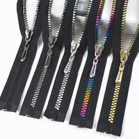 DAWEI Fermeture éclair à glissière ouverte en résine de haute qualité avec curseur autobloquant pour vestes d'uniformes scolaires et vêtements de travail