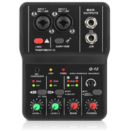 Table de mixage audio professionnelle 2 canaux pour karaoké à domicile et studio d'enregistrement avec fonction d'annulation du bruit