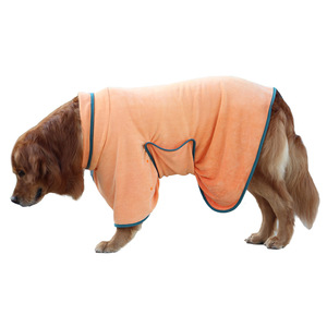 Albornoz para perros de microfibra absorbente de secado rápido, toalla para mascotas de estilo europeo y americano, naranja, azul, gris, para las cuatro estaciones - Product Image 4