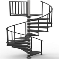 Escalier en colimaçon préfabriqué en bois, couleur personnalisée, maison à deux étages