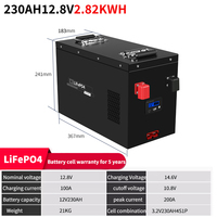 100A BMS 6000 siklus 12.8V 230Ah LiFePO4 Dukungan Bluetooth Baterai Lithium Iron Phosphate
