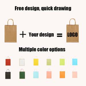 Bolsa de Papel Kraft Blanca, Azul y Marrón con Logotipo Personalizado de Fábrica, para Regalos, Compras y Comida para Llevar - Product Image 4