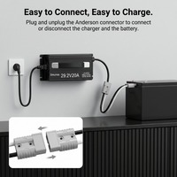 Chargeur de batterie LiFePO4 29,2 V (24 V) 20 A, charge rapide, activation de la batterie à 0 V, haute efficacité pour batterie LIPO 24 V 100 Ah 200 Ah