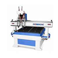 Fresadora CNC de doble cabezal Jinan Mosencnc, máquina de grabado de madera de doble husillo para producción en masa de puertas de gabinetes y muebles