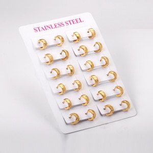 Boucles <span class=keywords><strong>d</strong></span>'oreilles créoles lisses en acier inoxydable plaqué or 18 carats pour femmes, <span class=keywords><strong>prix</strong></span> <span class=keywords><strong>usine</strong></span> Ason, collection mode 2024 - Product Image 2
