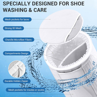 Grand sac à chaussures pour machine à laver Design à deux zones 2 poches en maille Lavage pour baskets Chaussures durables Sac à linge Home Dorm Essentials
