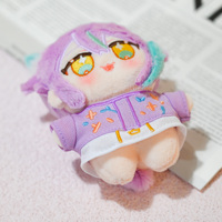 Peluche personnalisée Anime Nekomimi avec caractéristiques faciales brodées, en tissu polaire court, objets de collection pour importateurs de jouets