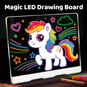 Tableau à dessin LED magique 41x34cm, tableau d'écriture effaçable pour enfants, jouet de peinture artistique - Product Image 2