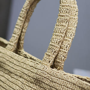 Borsa da viaggio intrecciata a mano alla moda con marchio da spiaggia in tessuto Lafite - Product Image 5