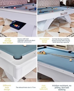 <span class=keywords><strong>Table</strong></span> de billard en bois massif sur mesure 8/9 pieds avec coussins en caoutchouc de qualité supérieure <span class=keywords><strong>et</strong></span> retour de balles |   Lit en ardoise avec design en arc - Product Image 6