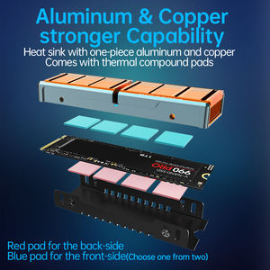 OEM <span class=keywords><strong>M</strong></span>.<span class=keywords><strong>2</strong></span> 2280 SSDヒートシンク銅フィンアルミニウムフレーム401W/mk熱バルク (50個) 在庫あり - Product Image 4