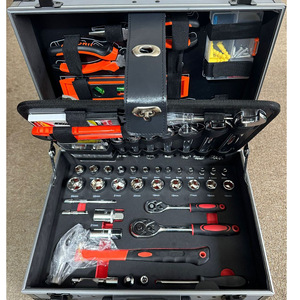 Outils de réparation automobile pour la maison, boîte portable en acier au carbone, ensemble de 95 pièces, comprenant 45 clés à double usage en acier forgé, logo OEM - Product Image 1