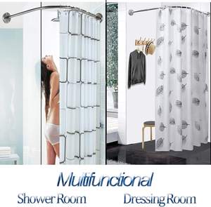 Nouvelle vie extensible sans perceuse installer 304 accessoires de tringle à rideau de douche en forme de L en acier inoxydable 32-43 "X 32-43" pour salle de bain - Product Image 5