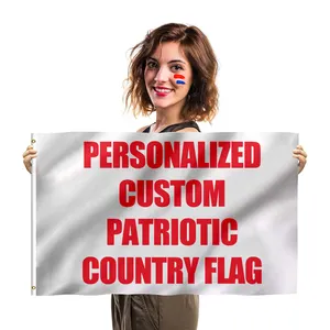 Рекламный продукт 3x5 футов 100% полиэстер в День независимости США персонализированный патриотический флаг страны