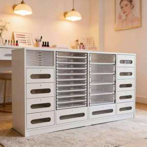 Gabinete de Almacenamiento para Arte de Uñas, Color Blanco, con Cajones y Estantes, para Salón de Belleza o Estudio - Product Image 3