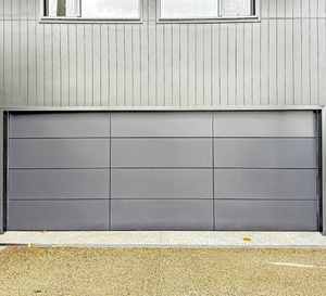 Porte de <span class=keywords><strong>garage</strong></span> <span class=keywords><strong>sectionnelle</strong></span> en acier peint, bleu clair, à panneaux plats, isolée, <span class=keywords><strong>motorisée</strong></span>, antivol, télécommandée, pour maison en briques - Product Image 3