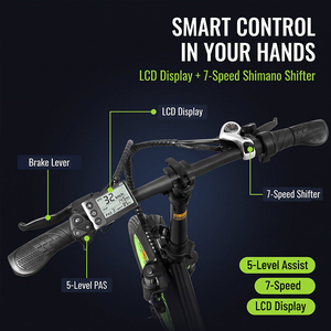 Vélo Électrique Économique 7 Vitesses 48V 500W Moteur Arrière Batterie Lithium Assistance Pédalage Autonomie 50km Commuter Urbain Adulte - Product Image 3
