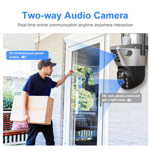 Ptz ống kính kép pin năng lượng mặt trời Powered máy ảnh IP wifi không dây năng lượng mặt trời Máy ảnh V380 IP66 Wifi/4 gam ngoài trời H.265 năng lượng mặt trời máy ảnh với Sim - Product Image 5