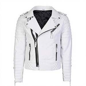Veste de motard en cuir véritable vert de qualité supérieure pour homme avec col montant, fermeture éclair, coupe ajustée et poches fonctionnelles - Product Image 6