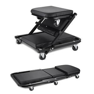 Siège d'atelier pliable et réglable 2-en-1 de 36 pouces, convertible, en acier robuste et vinyle, pour garage et atelier automobile GAPGAR044 - Product Image 3