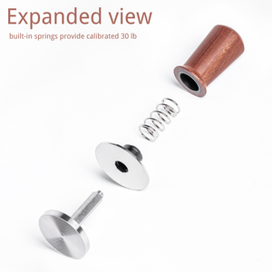 Prensador de Café Autonivelante con Resorte, Base de Acero Inoxidable y Mango de Madera de Palisandro de 51mm, 53mm, 58.35mm, Herramienta de Barista para Espresso - Product Image 5