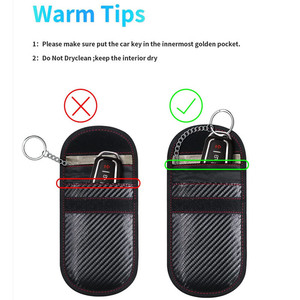 Fibre de carbone voiture porte-clés portefeuille téléphone portable sac rfid bloqueur protecteur pochette porte-clés sac de rangement divers - Product Image 4