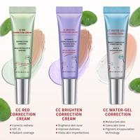 Base de Teint Hydratante en Gel SPF 25 Personnalisée OEM ODM, Crème Correctrice Rouge CC Imperméable, Étiquette Privée, Vente en Gros
