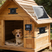 Zonne-oplaadbare 2500mAh dubbele ventilator voor veeschuren - Koelingsysteem voor kippen, honden, varkens en huisdieren