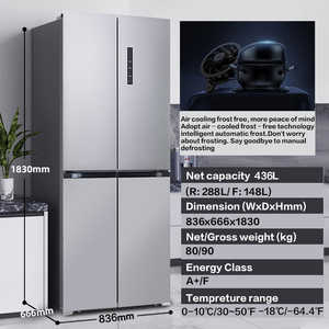 436L 14.8 Cu.ft Large Capacity No-frost Household Cross Door Freezer Luxury Home Refrigerators <b>Fridge</b> BCD-450W <b>Fridge</b> Cross Door - Product Image 4