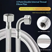 Coude en acier inoxydable à 90 degrés avec raccords BSP pour tuyau d'eau flexible tressé dans les systèmes de plomberie domestiques